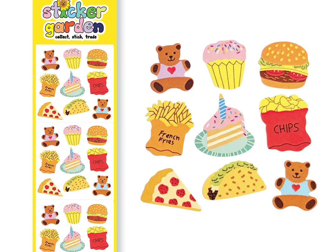 Sticker Garden Glossy Retro Teddy Bear Picnic