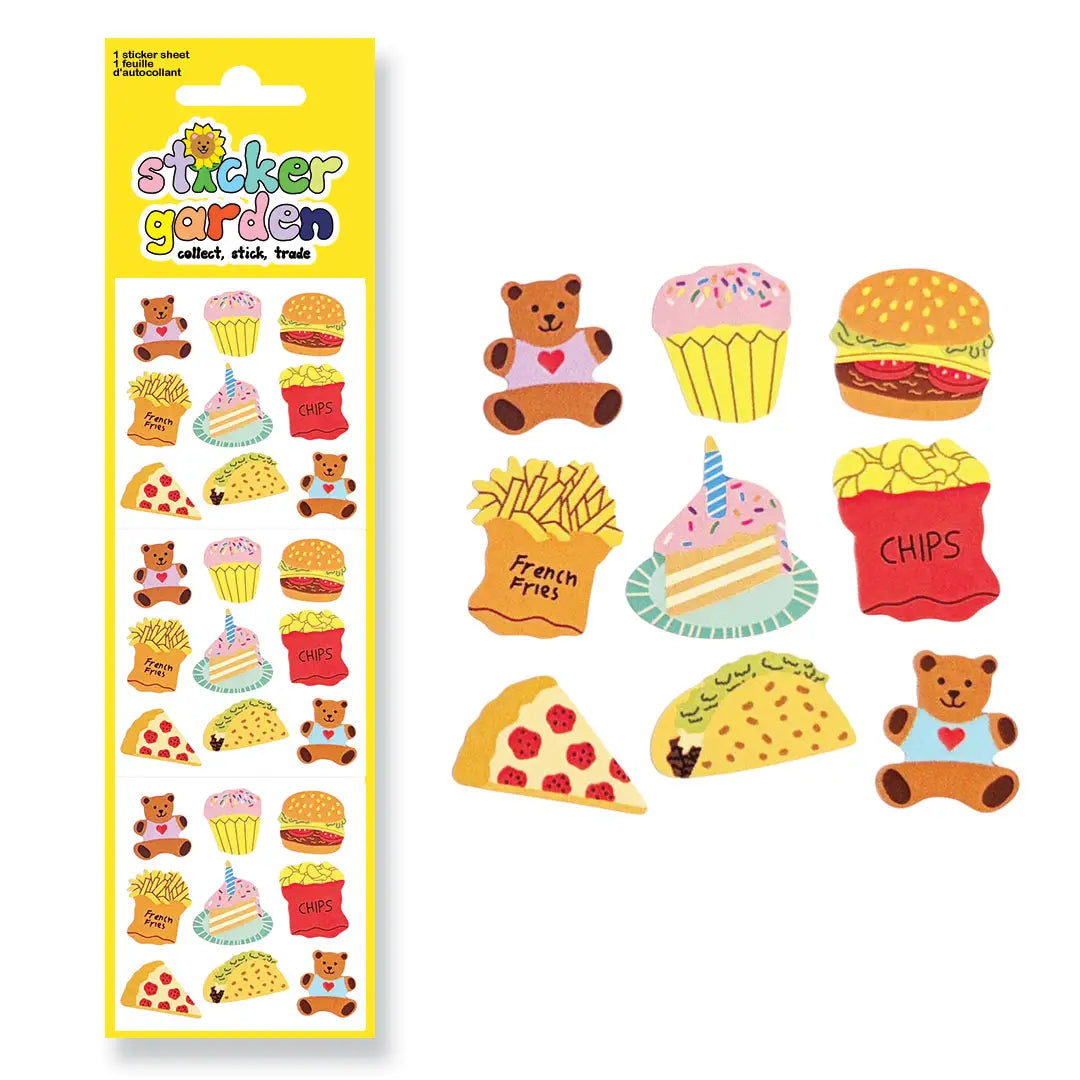 Sticker Garden Glossy Retro Teddy Bear Picnic