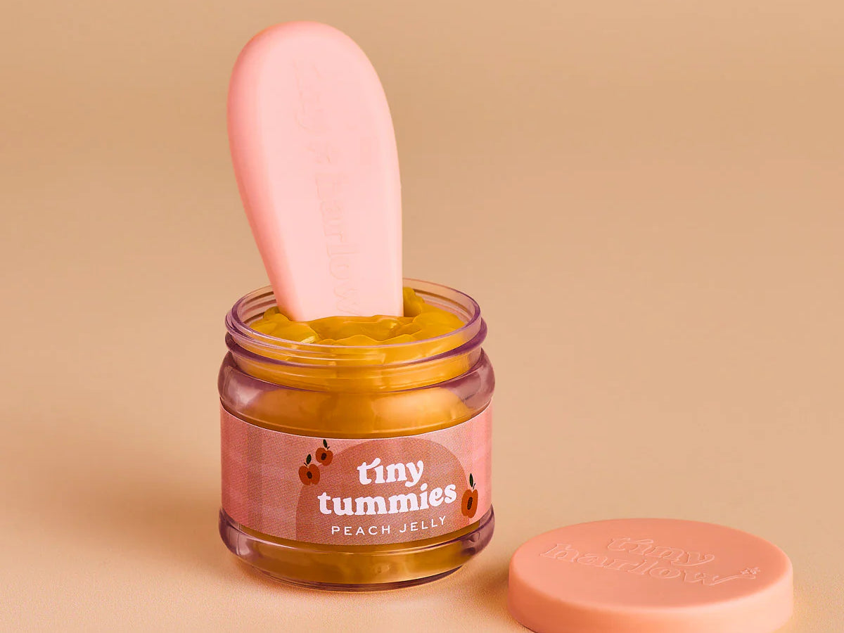 Tiny Harlow Tiny Tummies Peach Jelly Food Jar & Spoon Set