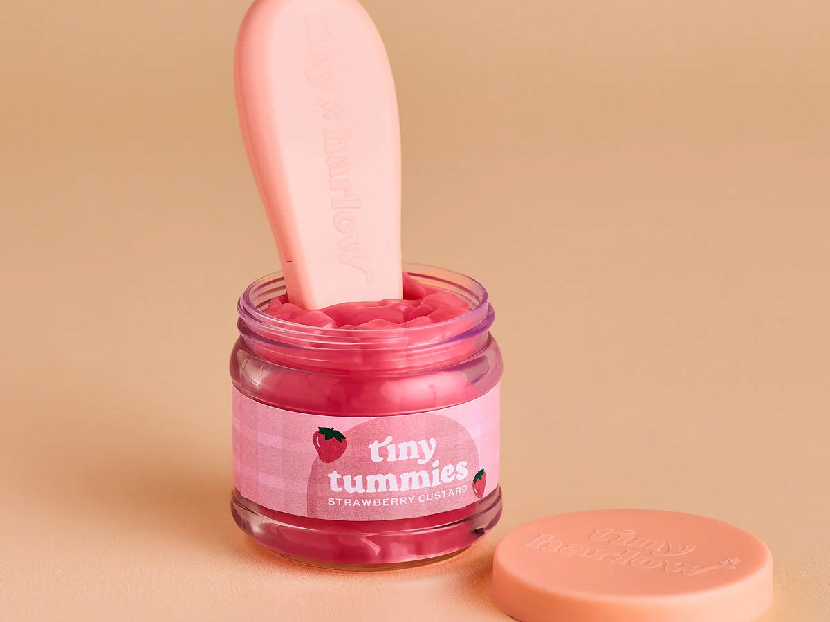 Tiny Harlow Tiny Tummies Strawberry Custard Food Jar & Spoon Set
