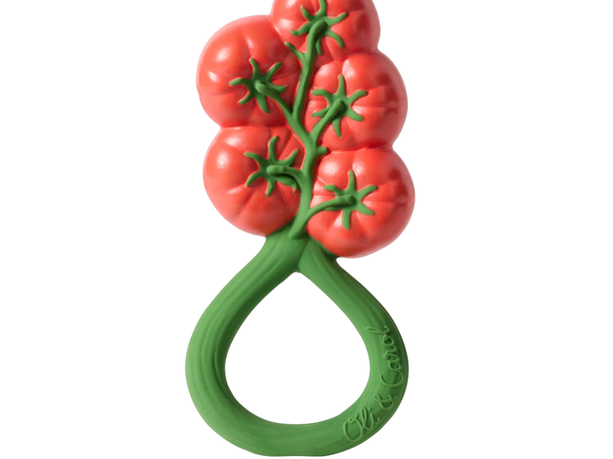 Oli & Carol Tomato Rattle Teether Toy