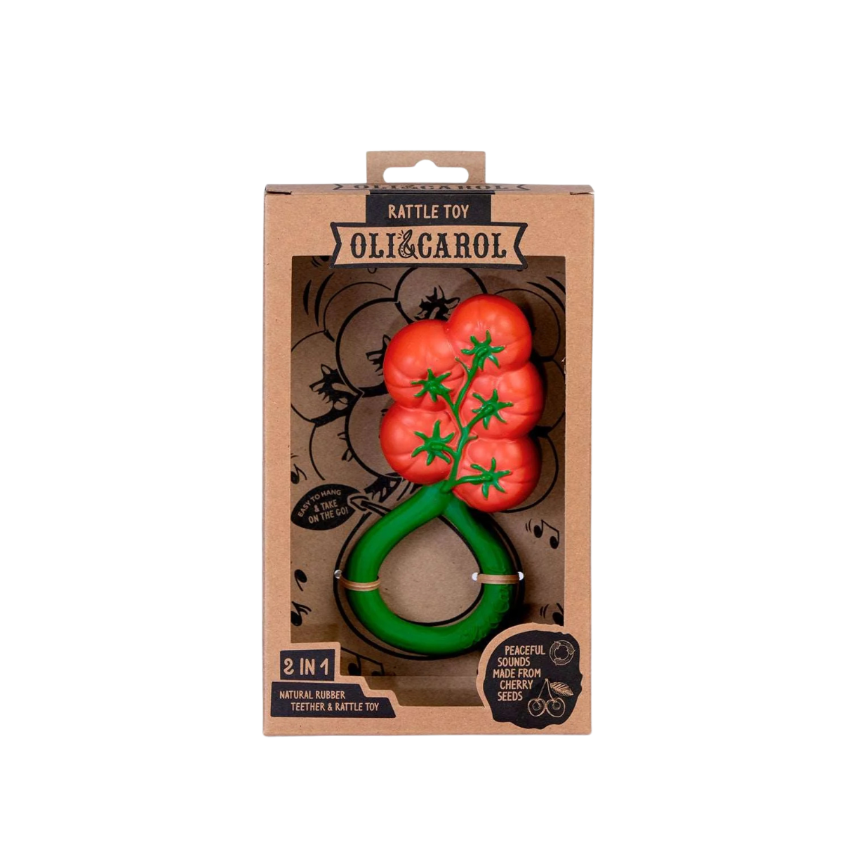 Oli & Carol Tomato Rattle Teether Toy