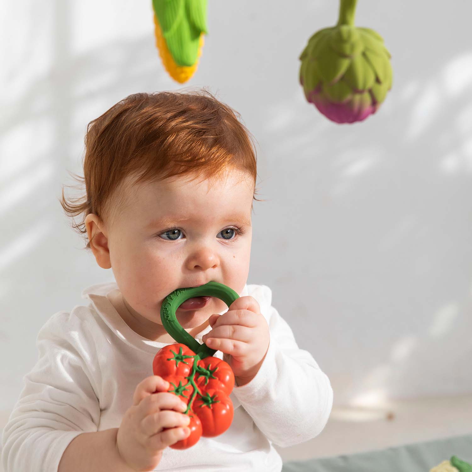 Oli & Carol Tomato Rattle Teether Toy