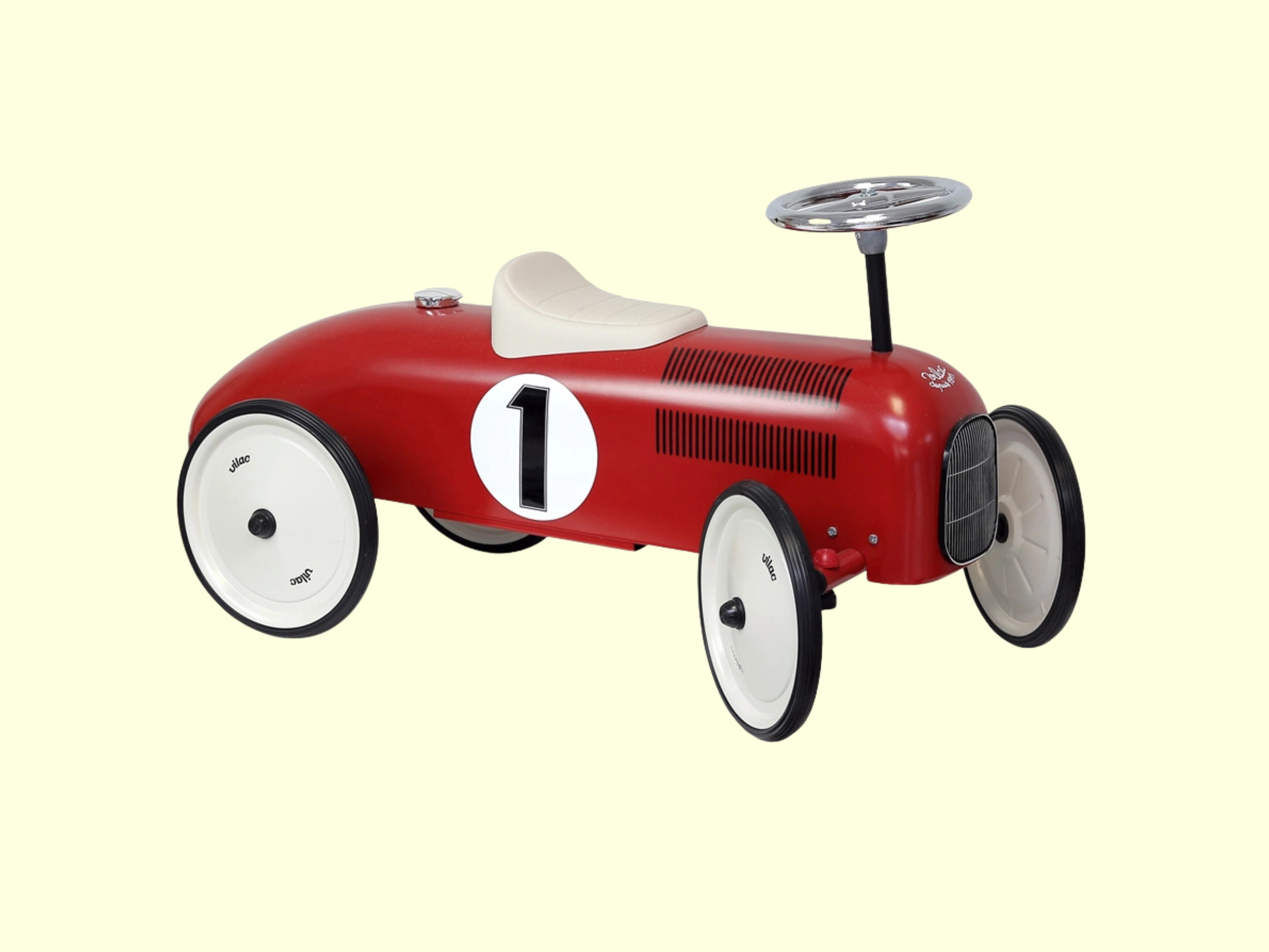 Vilac Vintage Metal Car - Red with White Wheels