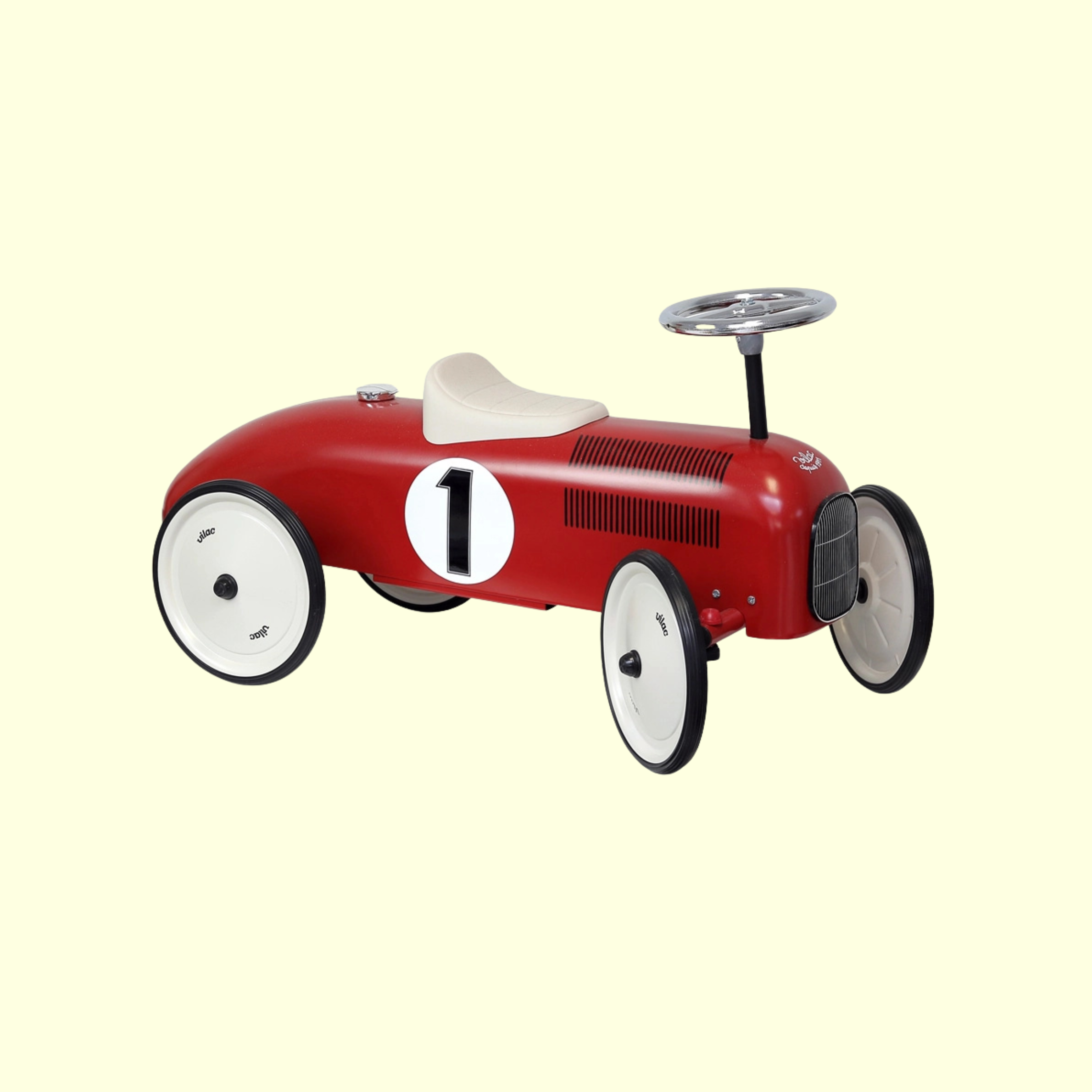 Vilac Vintage Metal Car - Red with White Wheels