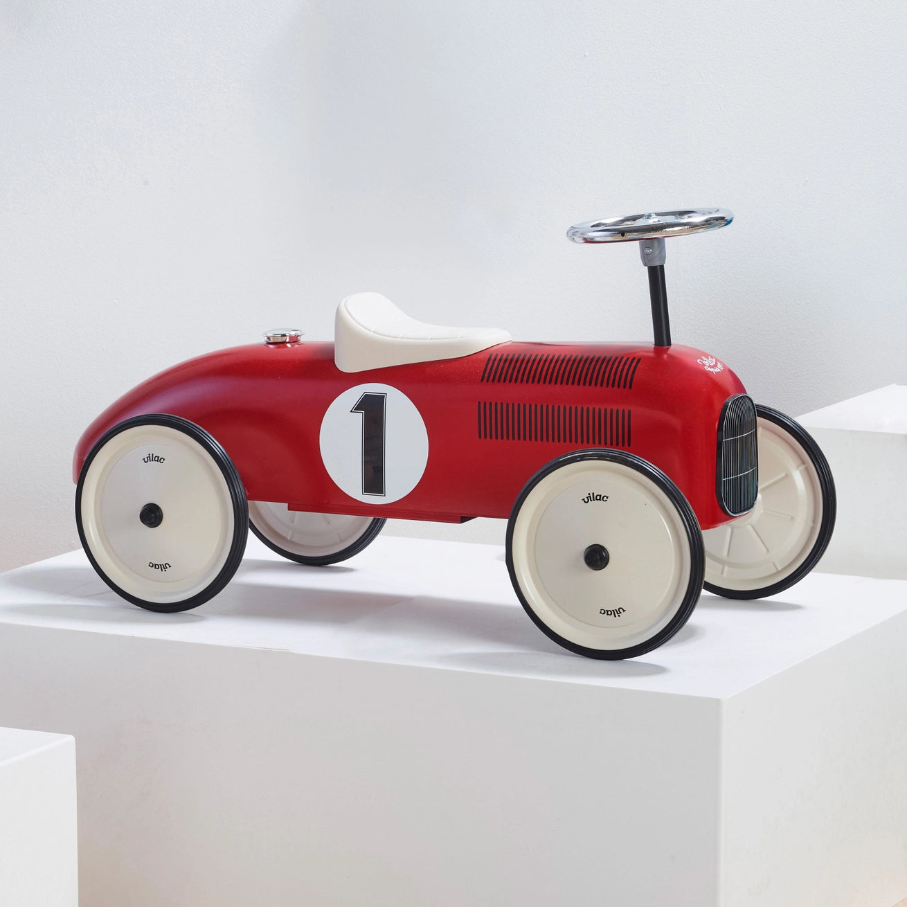 Vilac Vintage Metal Car - Red with White Wheels