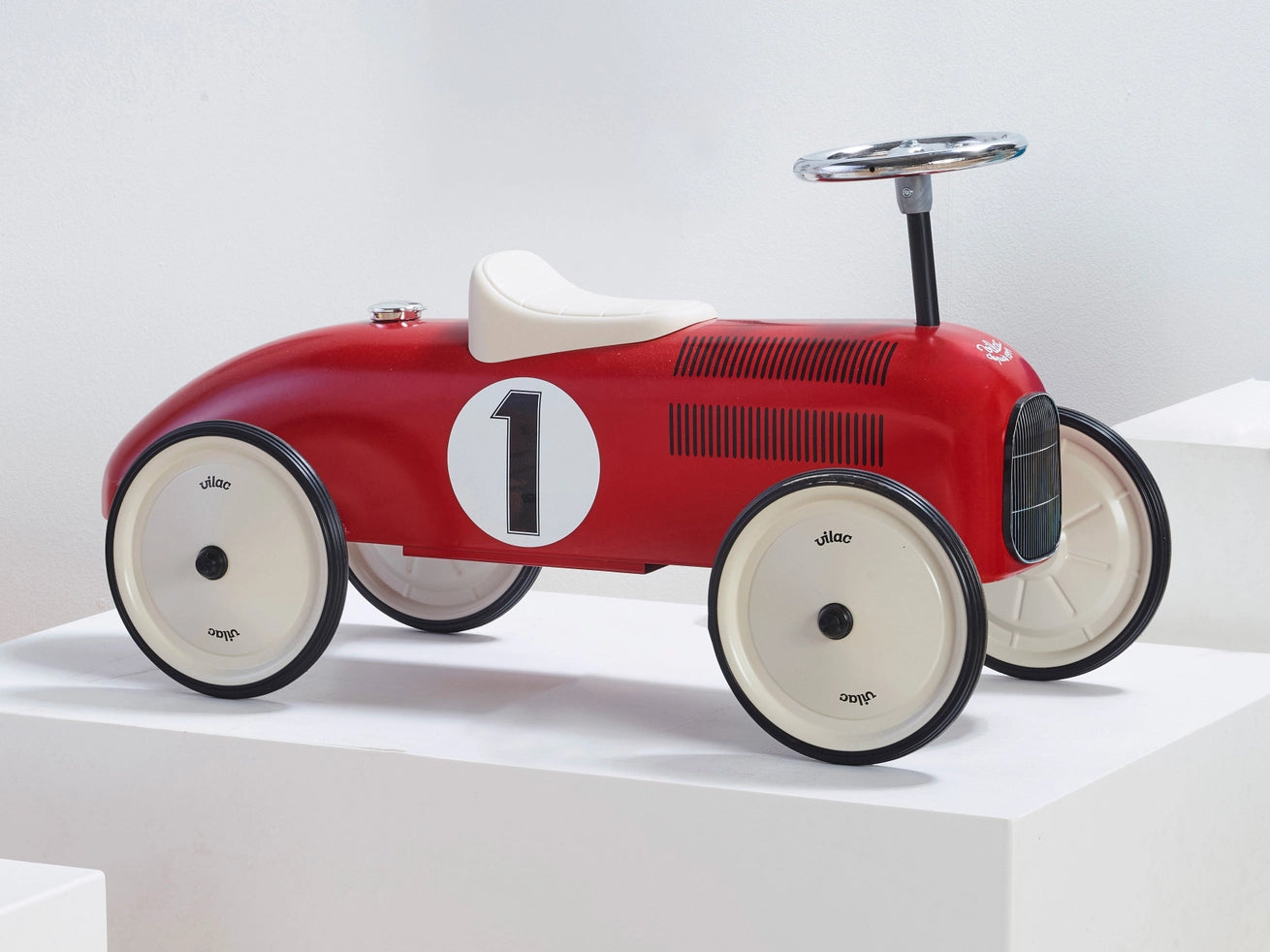 Vilac Vintage Metal Car - Red with White Wheels