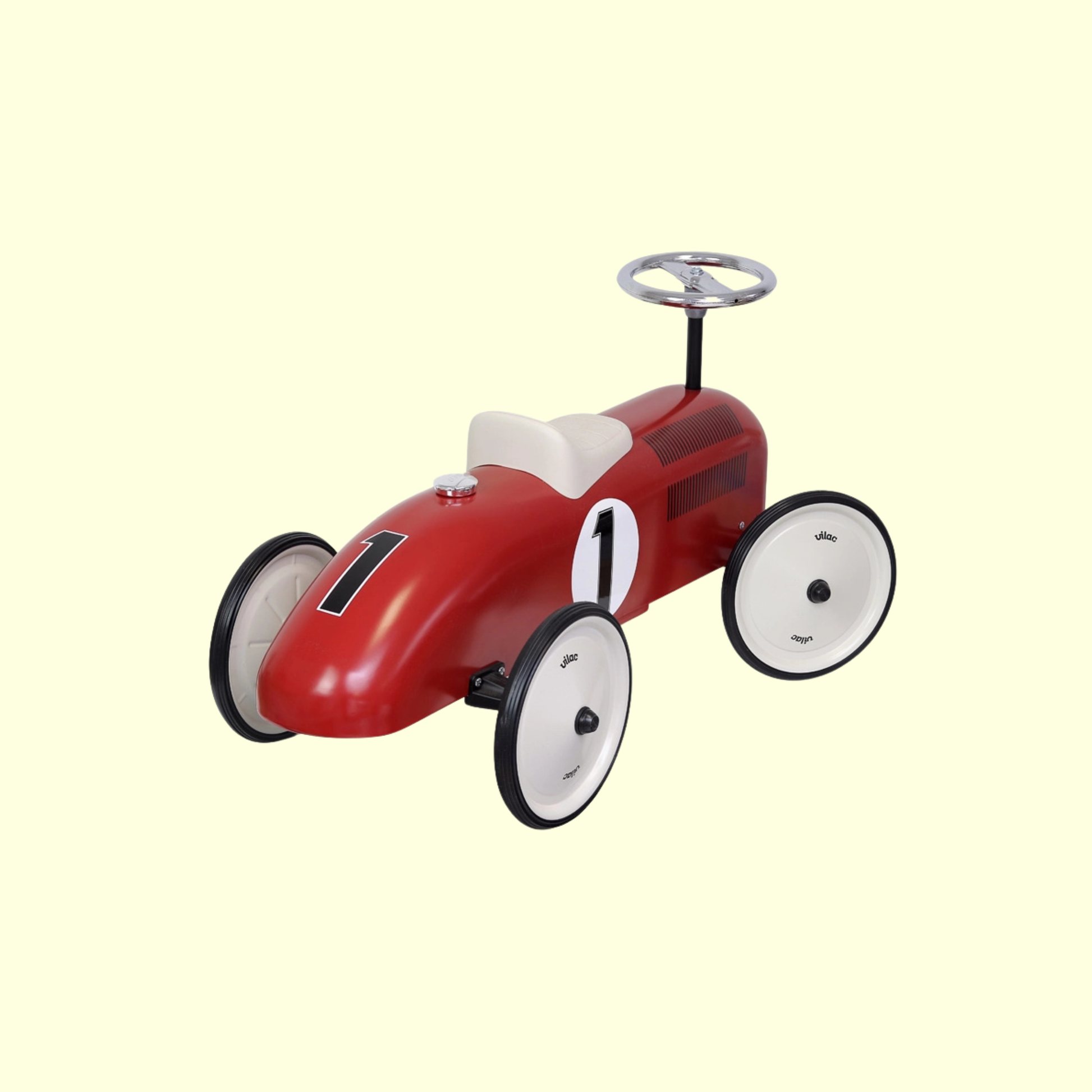 Vilac Vintage Metal Car - Red with White Wheels