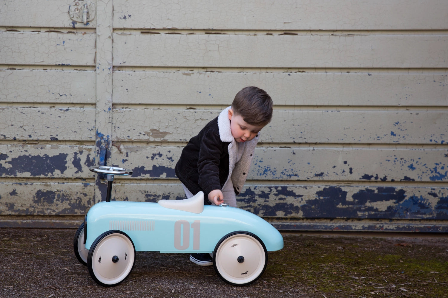 Vintage Metal Car - Soft Blue