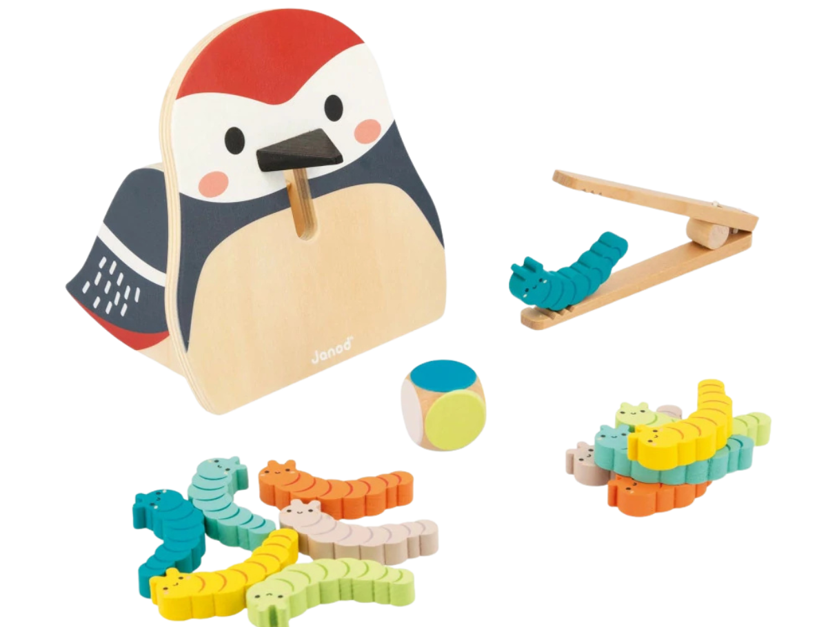 Janod Woodpecker and Caterpillars Game