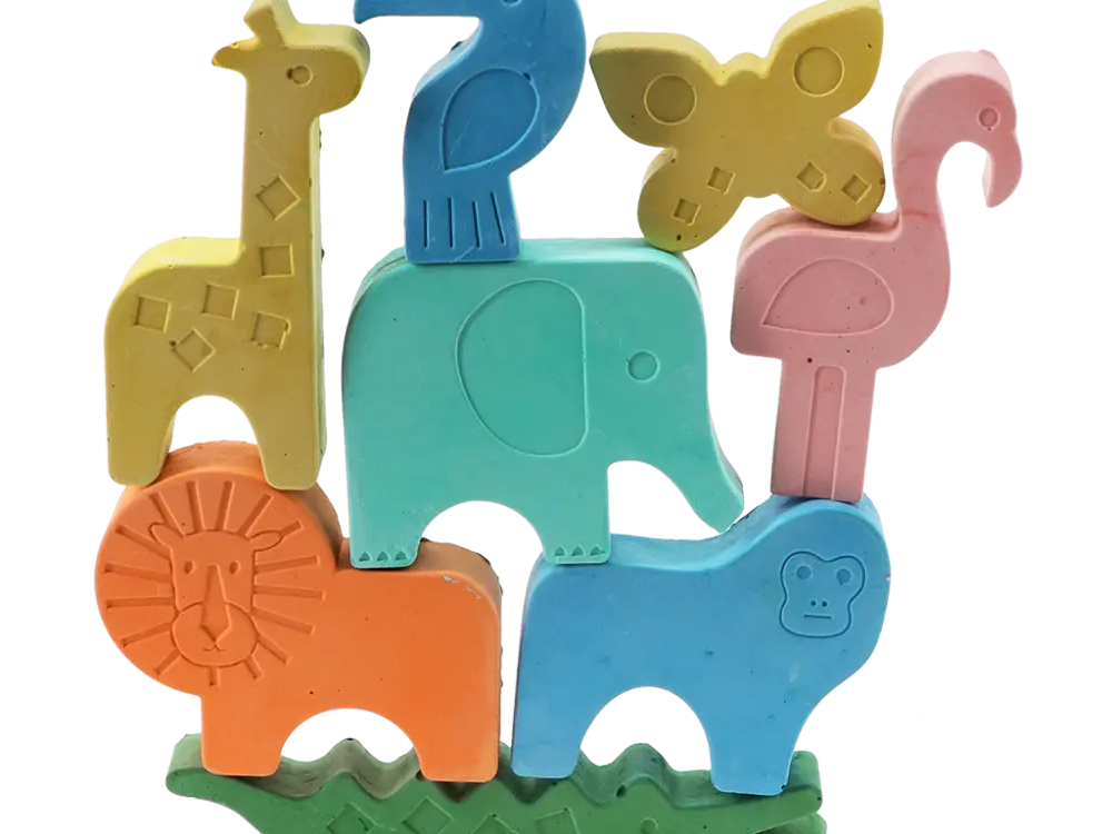Rex London Animal Shaped Stacking Chalks - Wild Wonders