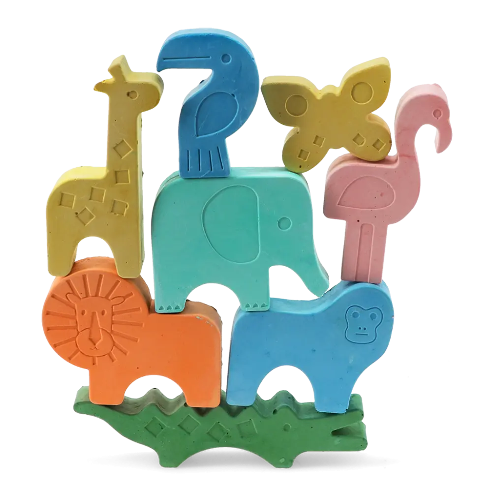Rex London Animal Shaped Stacking Chalks - Wild Wonders