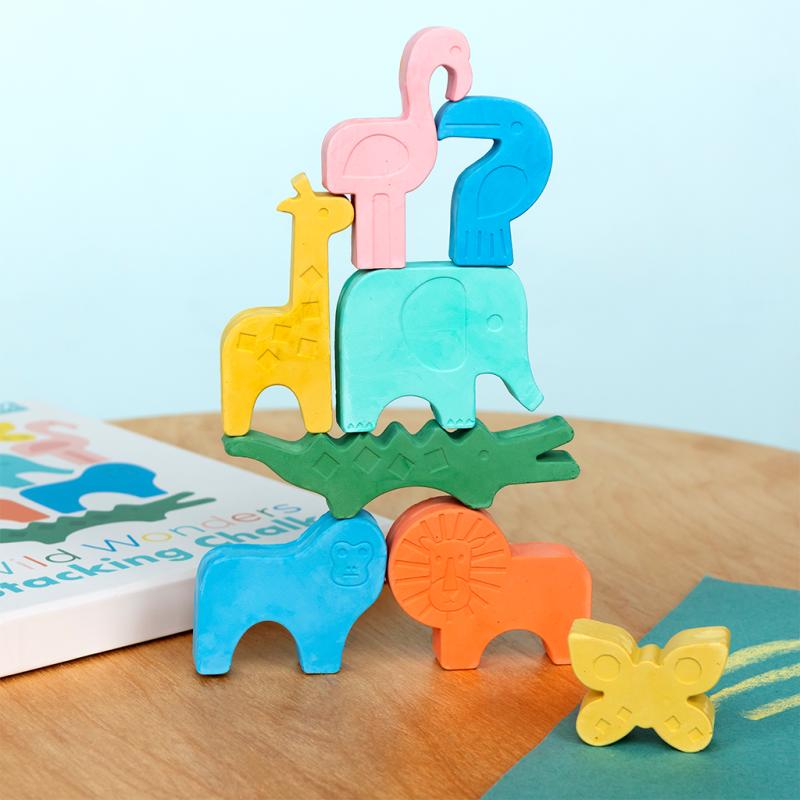 Rex London Animal Shaped Stacking Chalks - Wild Wonders