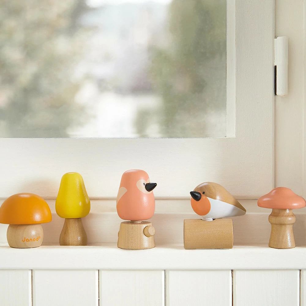 Janod Birds and Mushroom Screw Toy