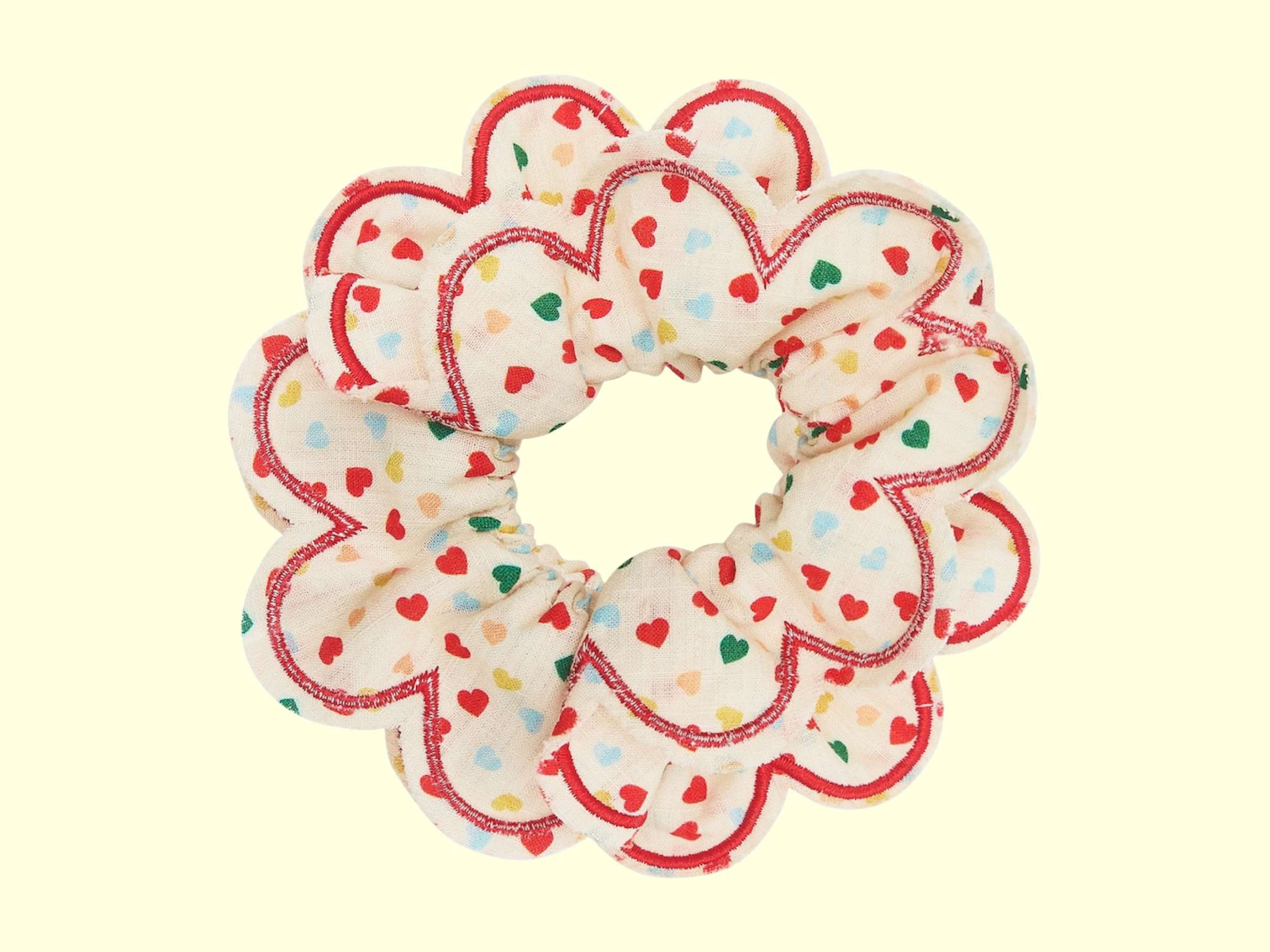 Mimi & Lula Heart Print Scallop Scrunchie