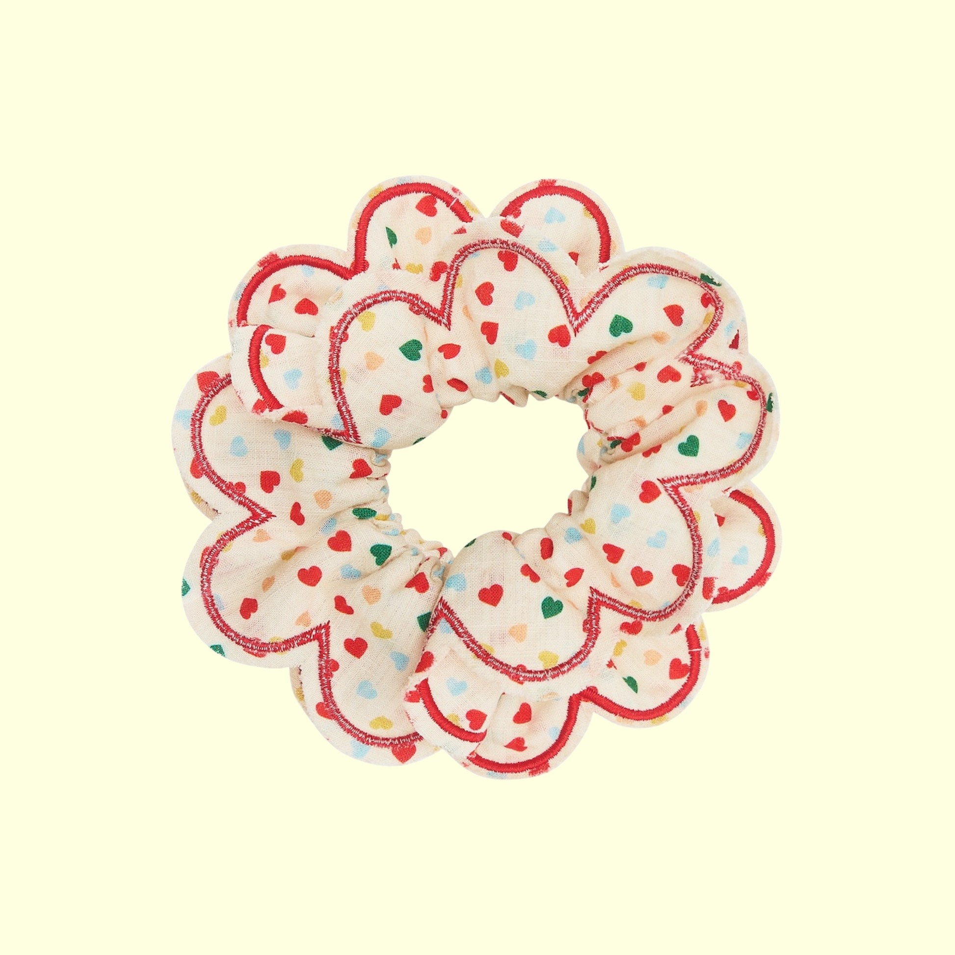 Mimi & Lula Heart Print Scallop Scrunchie
