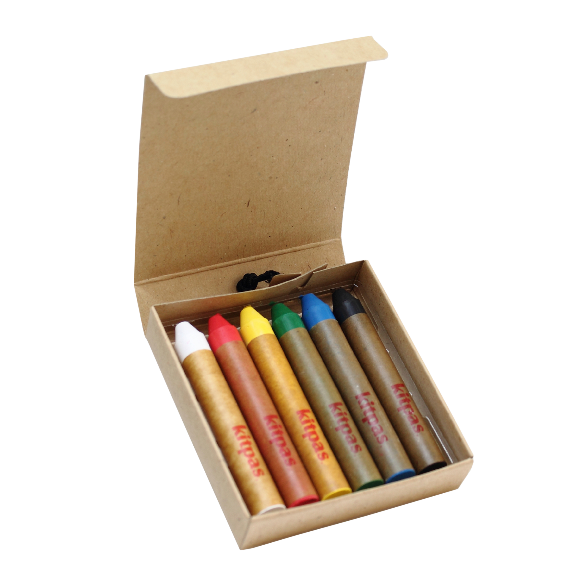 Kitpas Rice Bran Wax Crayons, 6 Pack