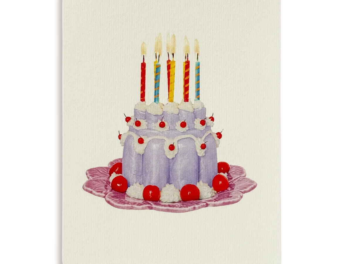 Lavender Cream Blancmange Greeting Card