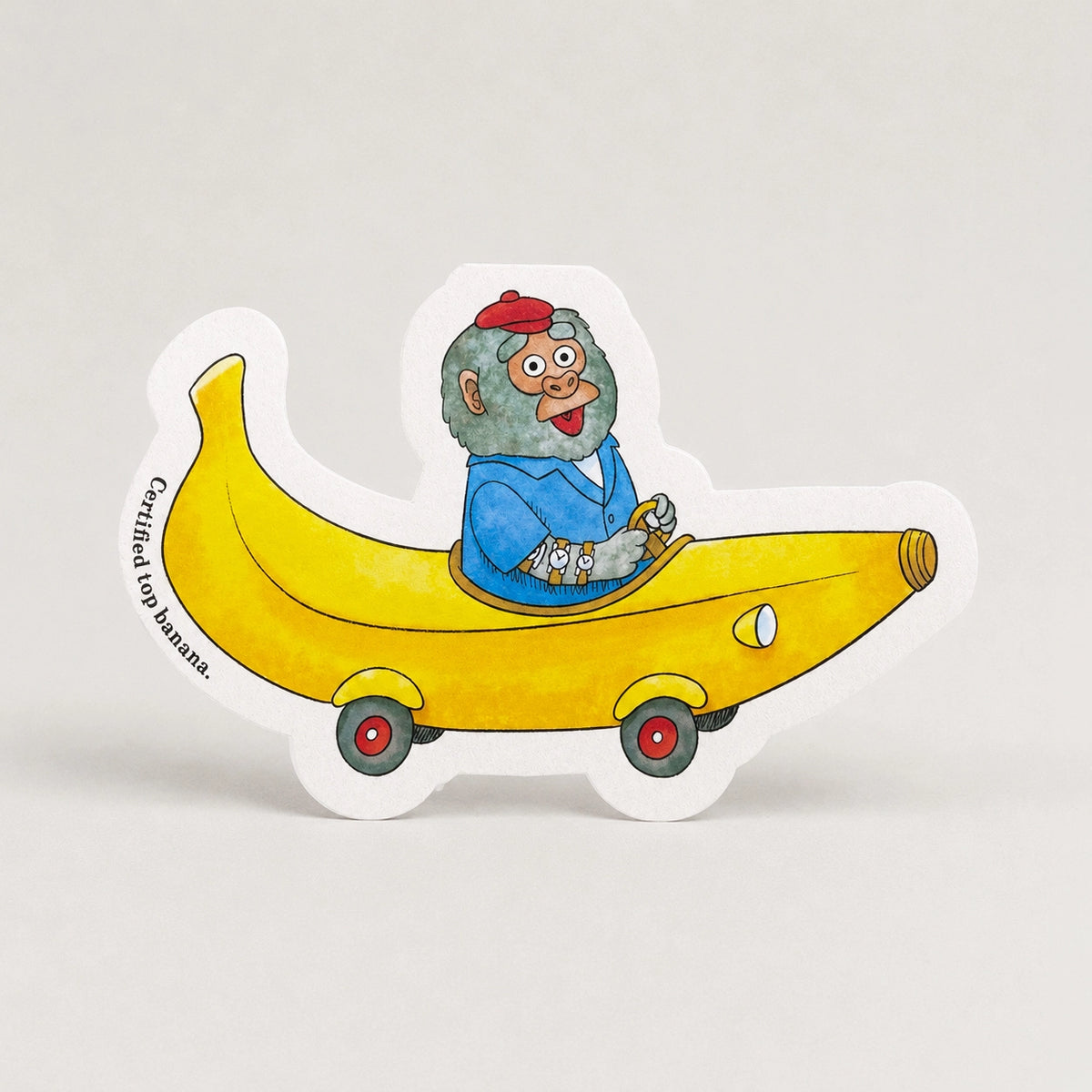 Gorilla Banana Car Greetings Card - Richard Scarry