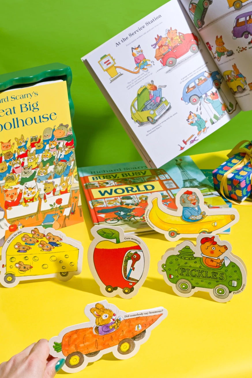 Lowly Worm Apple Car Greetings Card - Richard Scarry