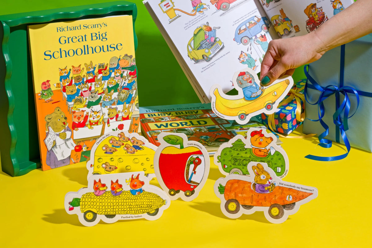 Lowly Worm Apple Car Greetings Card - Richard Scarry