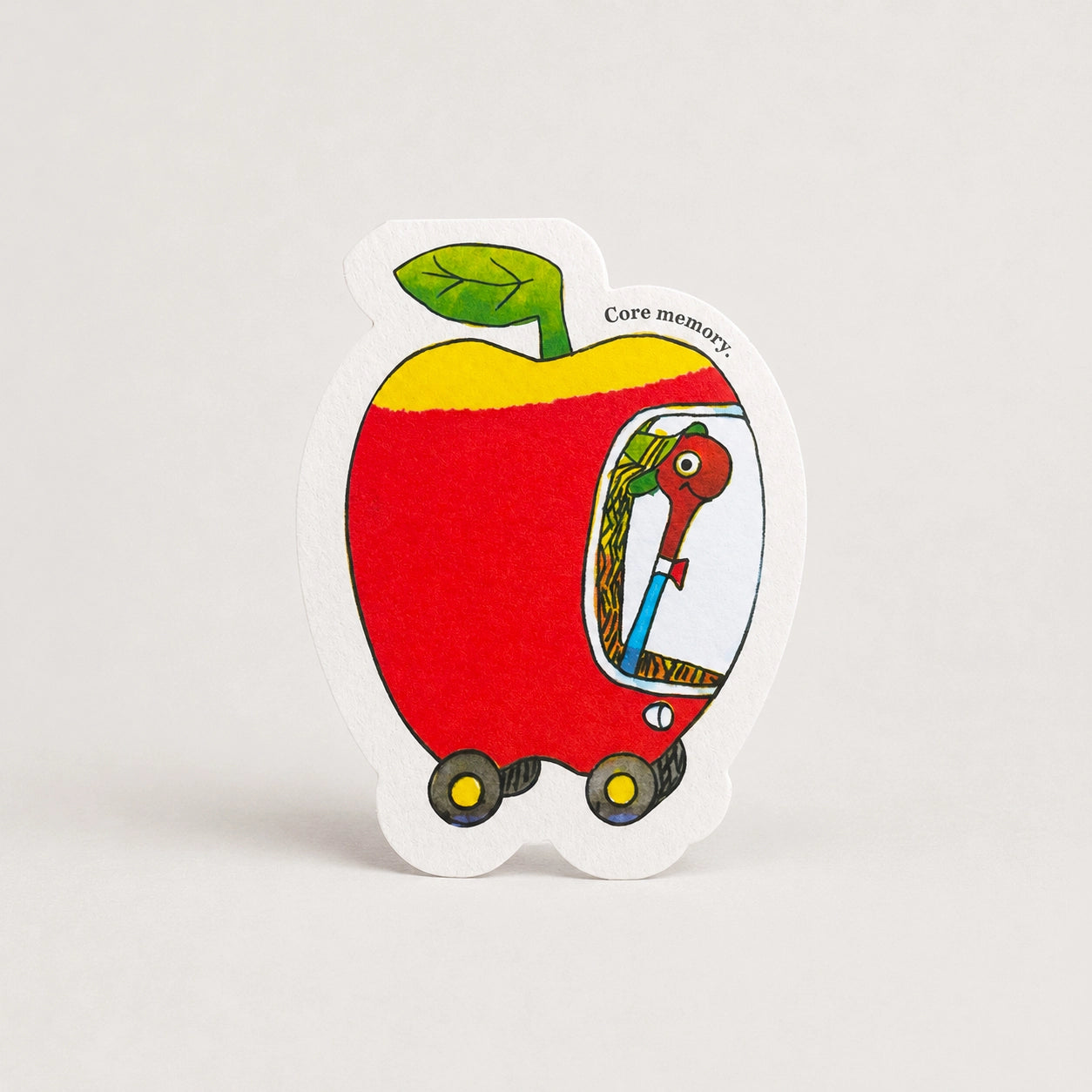 Lowly Worm Apple Car Greetings Card - Richard Scarry