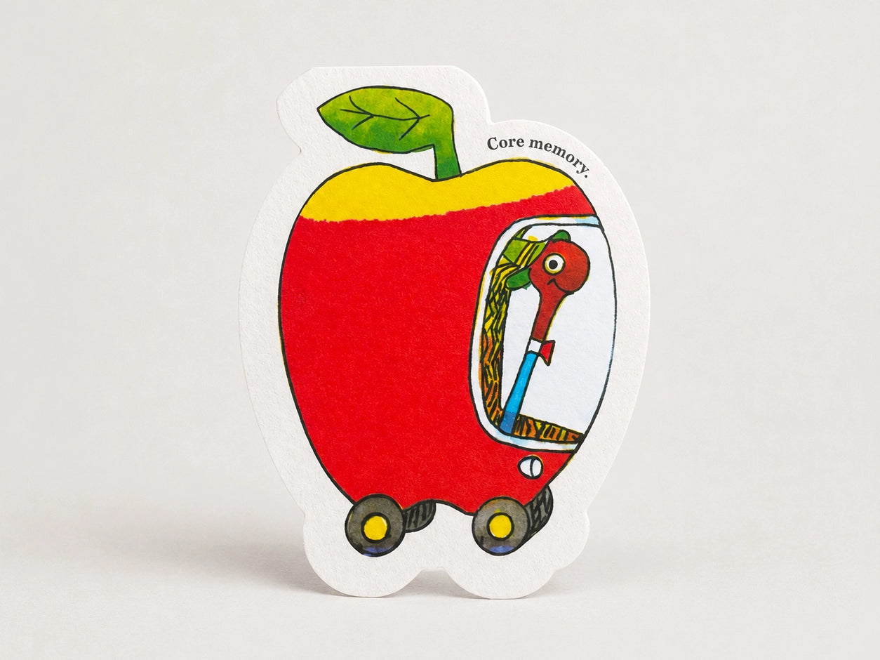 Lowly Worm Apple Car Greetings Card - Richard Scarry