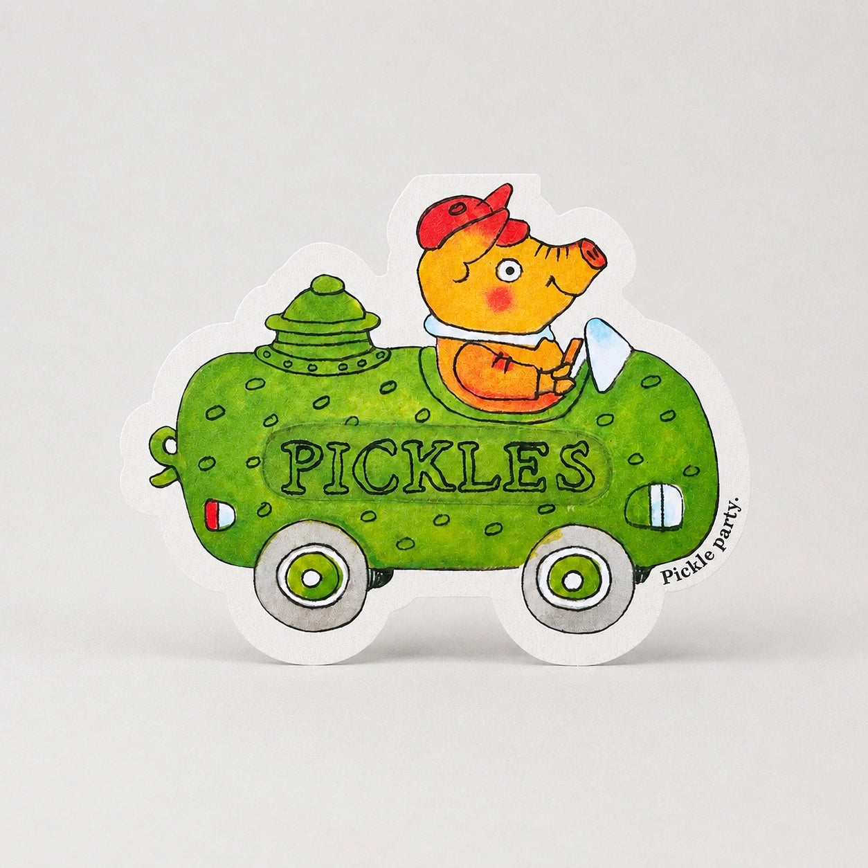 Pickle Pig Car Greetings Card - Richard Scarry