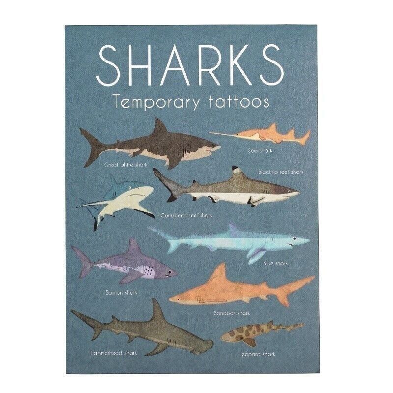 Rex London Temporary Tattoos: Sharks