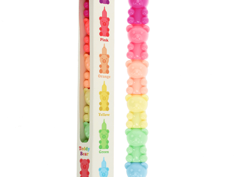 Rex London Stackable Highlighter Set: Teddy Bear