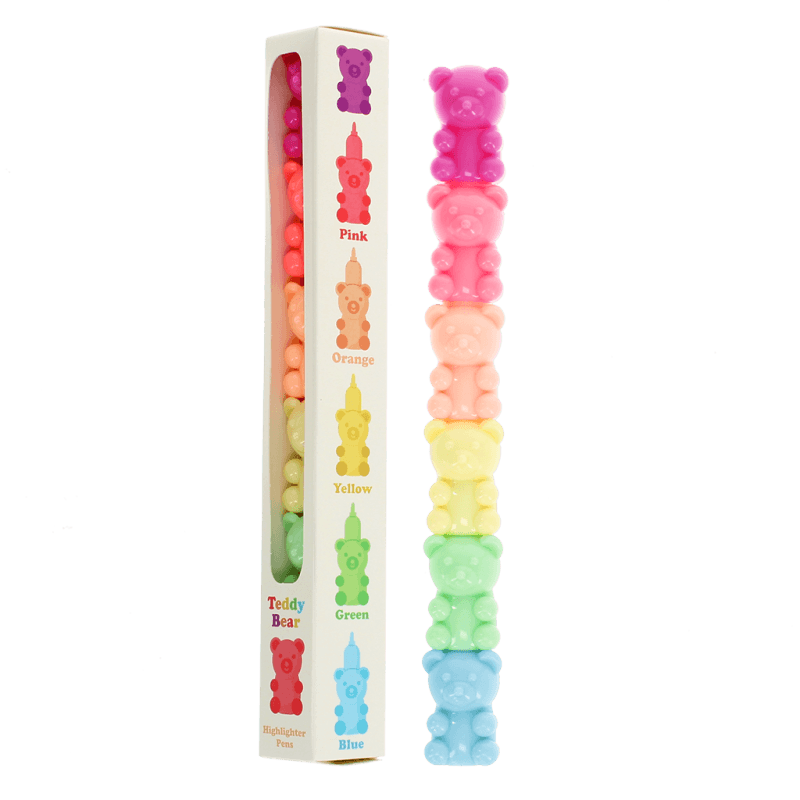 Rex London Stackable Highlighter Set: Teddy Bear