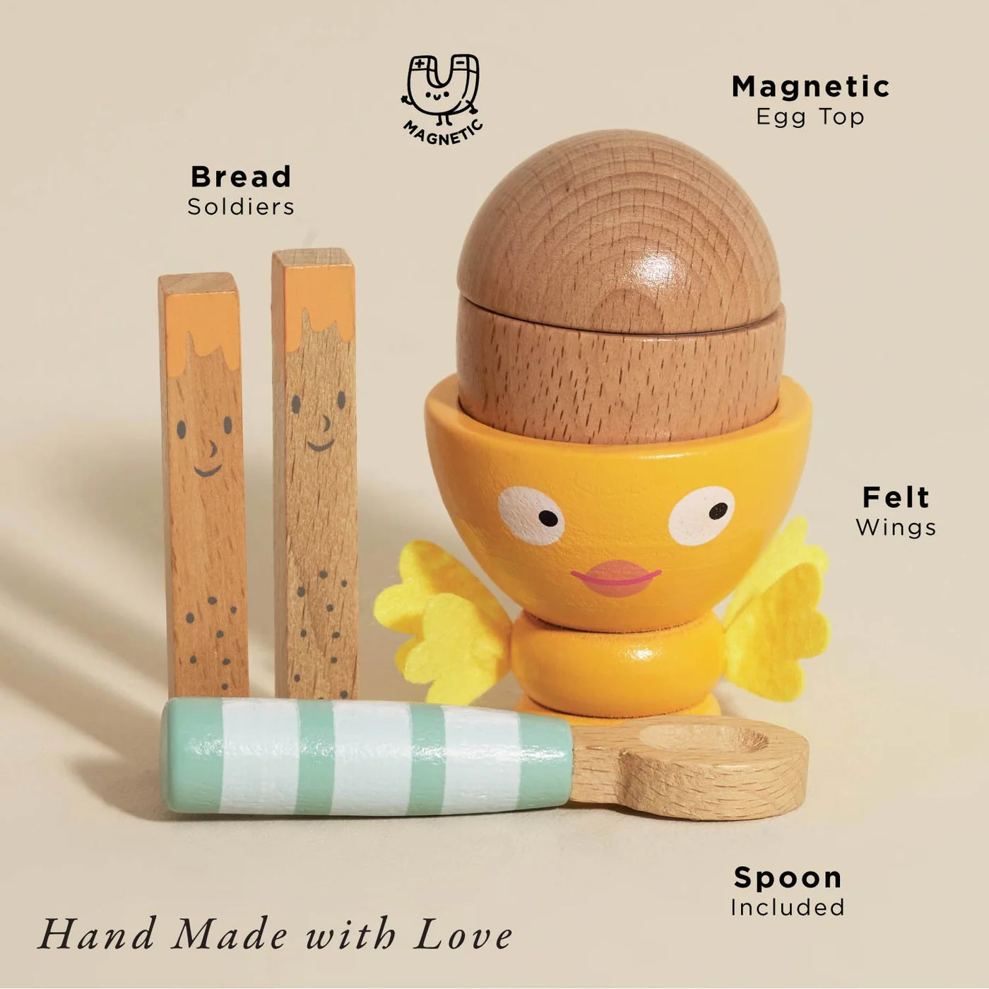 Le Toy Van Wooden Egg Cup & Soldiers